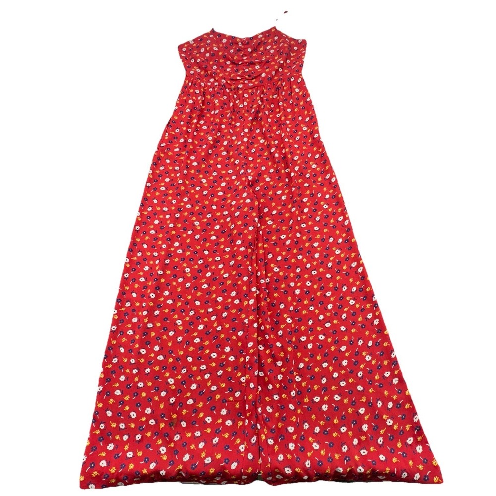 Madewell Red Floral Wide Leg Jumpsuit Size 2  Strappy